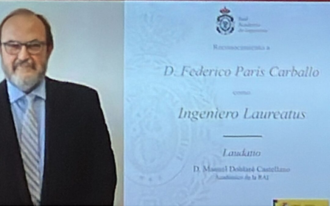 Federico Paris es reconocido como Ingeniero Laureado por la Real Academia de Ingeniería