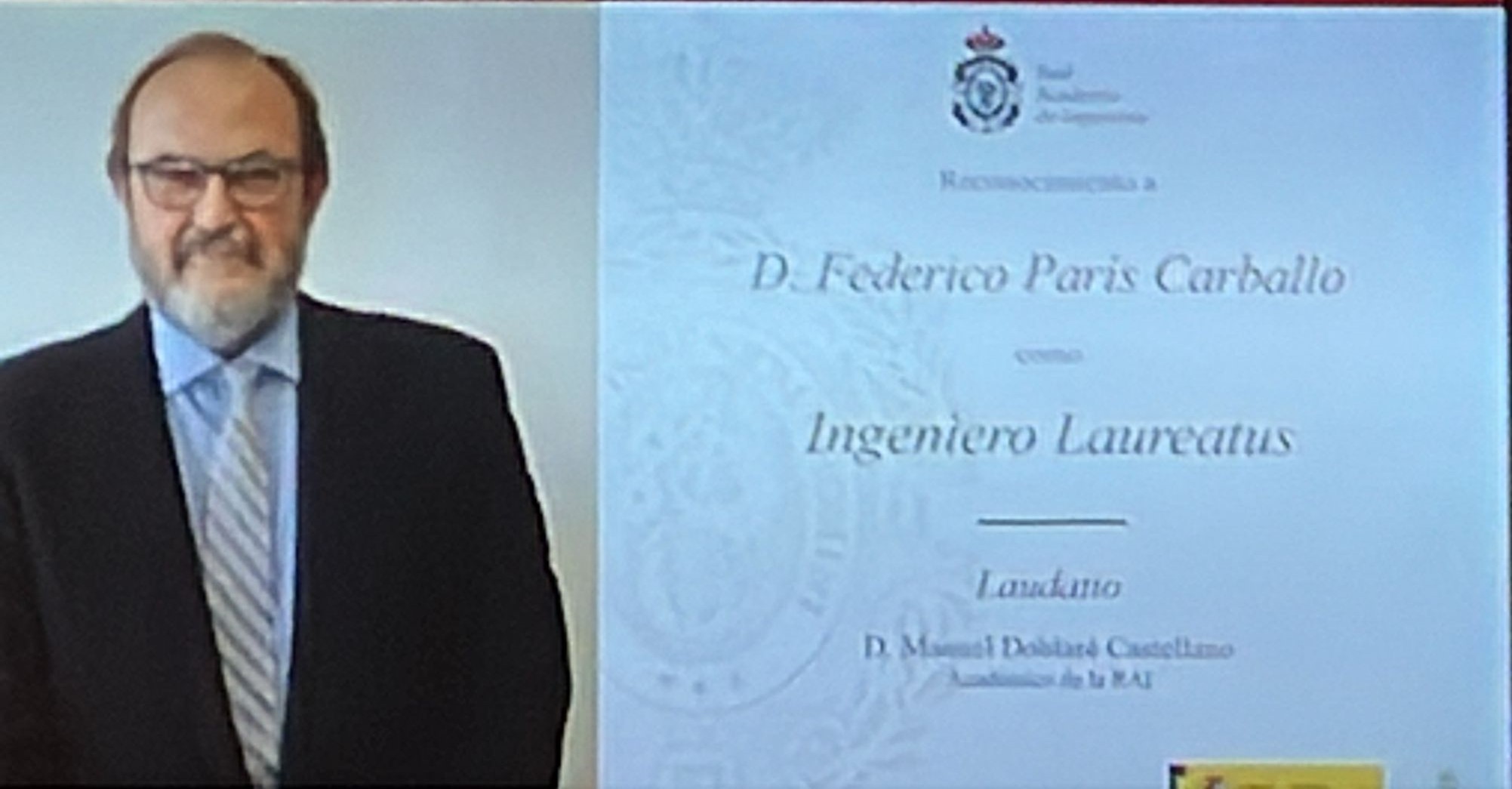 Federico Paris es reconocido como Ingeniero Laureado por la Real Academia de Ingeniería