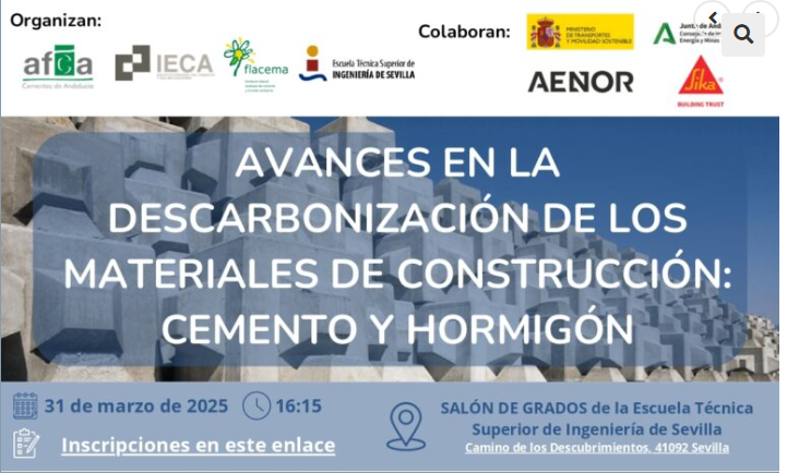 Jornada sobre los avances en la descarbonización de los materiales de construcción: cemento y hormigón