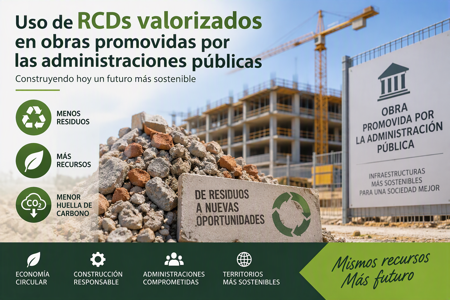 El uso de RCD valorizados impulsa una construcción pública más sostenible